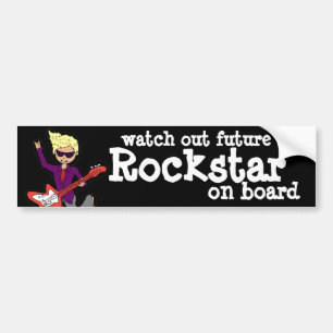 Para Coche Cuidado con la pegatina del parachoques Rockstar a