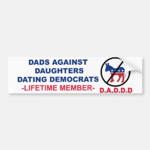 Para Coche Dads Against Daughs Dating Demócrats Pegatina