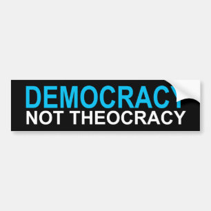 Para Coche Democracia, no teocracia, pegatina de paracaídas