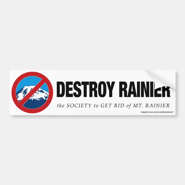 Para Coche Destruir la pegatina del parachoques de Rainier (Frente)