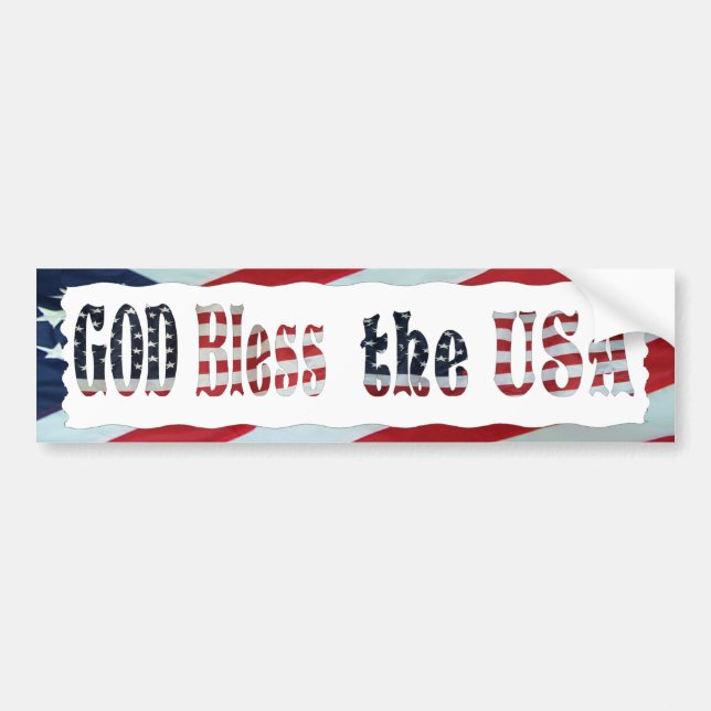 PARA COCHE DIOS BENDICE AL PEGATINA DE USA-BUMPER (Frente)