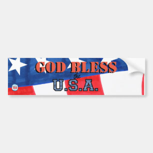 Para Coche "DIOS BENDIGA A EEUU." Pegatina rectangular