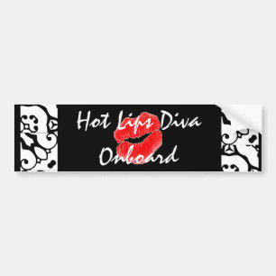 Para Coche "Diva de los labios calientes a bordo" Pegatina de