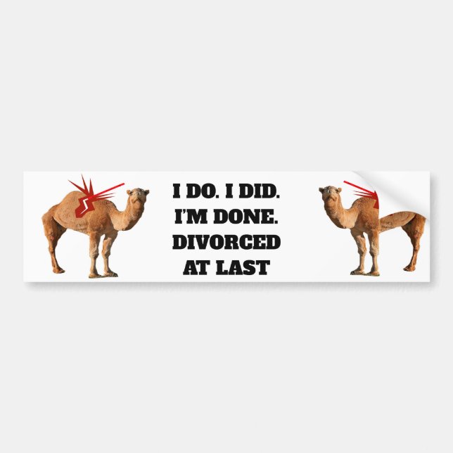 Para Coche DIVORCIADO AL ÚLTIMO Pegatina Del Parachoques (Frente)