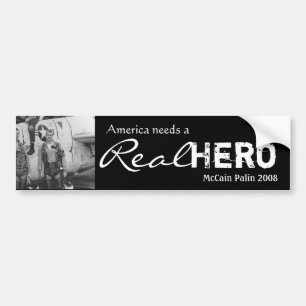 Para Coche El americano necesita a un héroe real - pegatina