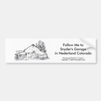 Para Coche El garaje de Snyder, pegatina de Bumber