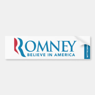 Para Coche El logotipo de Mitt Romney cree en la pegatina