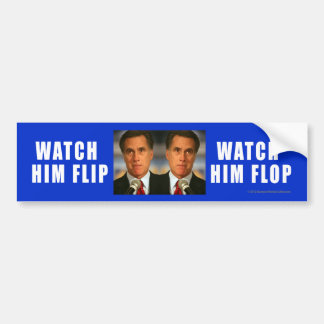 Para Coche El pegatina Anti-Romney lo mira Flip-Flop