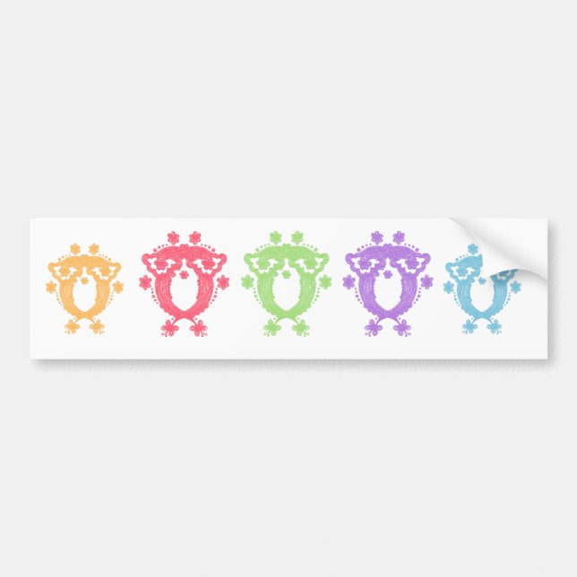 Para Coche El pegatina del búho de la flor (Frente)