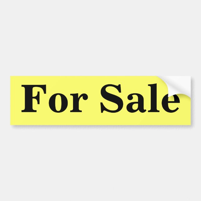 Para Coche En venta, negro sobre amarillo, pegatina del parac (Frente)