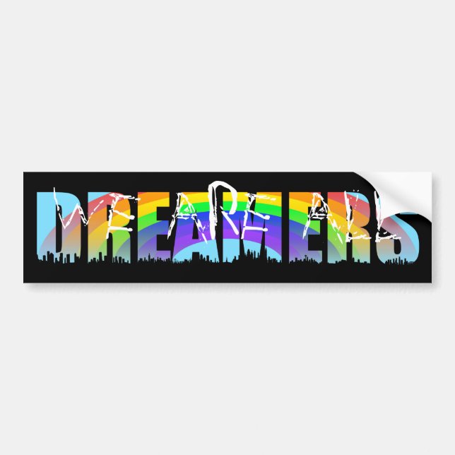 Para Coche Esquina arcoiris Daca Dreamers 1 pegatina de parac (Frente)