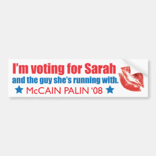 Para Coche Estoy votando por el pegatina de Sarah