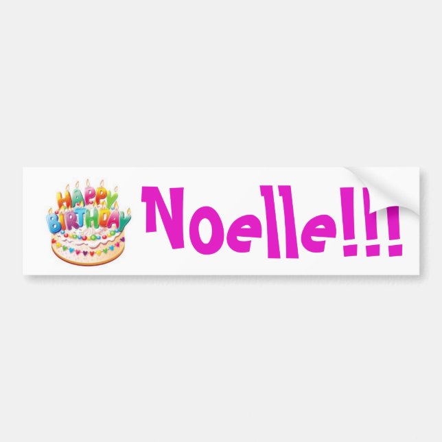 Para Coche ¡Feliz cumpleaños! ¡Noelle!!! pegatina {plantilla} (Frente)