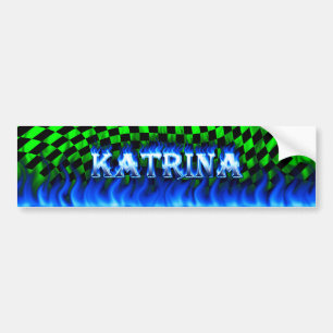 Para Coche Fuego de Katrina y diseño azules de la pegatina