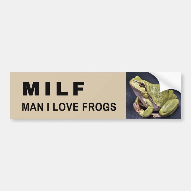 Para Coche Funny Frog Pegatina - MILF Man I Love Frogs (Frente)