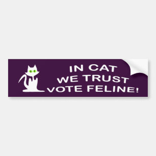 Para Coche Gato de voto con pegatina de parachoques de texto