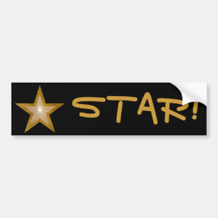 Para Coche Gol Star 'STAR!' pegatina del parachoques negro