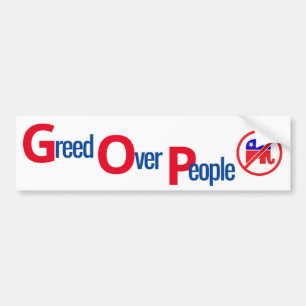 Para Coche GOP = Avaricia sobre la gente - Pegatina de parach