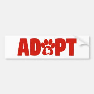 Para Coche Gran pegatina de parachoques de adopción roja