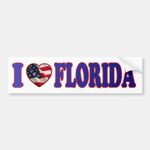 Para Coche Hermosa y Patriótica Corazón de Florida - Pegatina