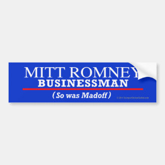 Para Coche Hombre de negocios Anti-Romney del pegatina