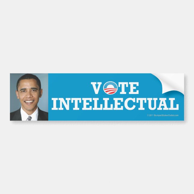 Para Coche Intelectual del pegatina de Favorable-Obama (Frente)