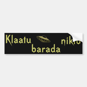 Para Coche Klaatu barada nikto pegatina