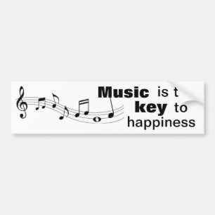 Para Coche La música es la llave a la felicidad - pegatina