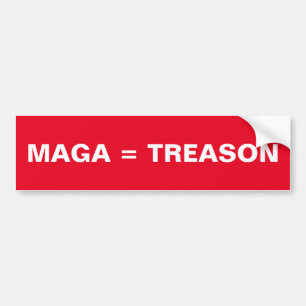 Para Coche MAGA = TREASON pegatina de parachoques rojo y blan