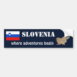Para Coche Marca de Eslovenia + pegatina de parachoques de ma