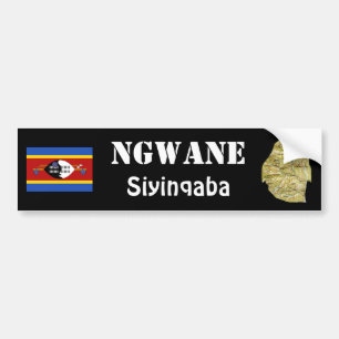 Para Coche Marca Eswatini + Pegatina de parachoques de mapa