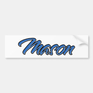 Para Coche Mason Name blue Aufkleber Pegatina Autoaufkleber