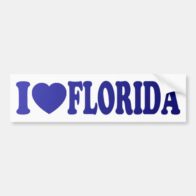 Para Coche Me encanta Florida en azul - Pegatina (Frente)