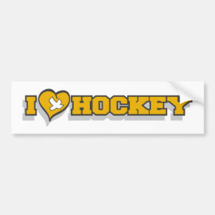 Para Coche Me encanta la pegatina del parachoques de hockey (