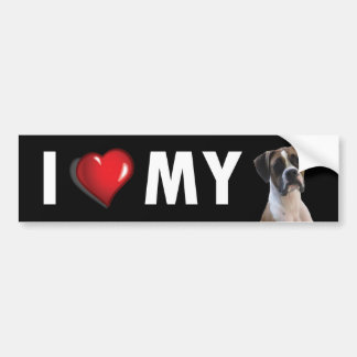 Para Coche Me encanta mi pegatina de parachoques de boxer - p
