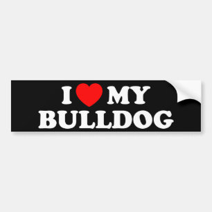 Para Coche Me encanta mi pegatina de parachoques de Bulldog