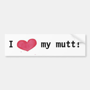 Para Coche Me encanta mi pegatina del parachoques mutt