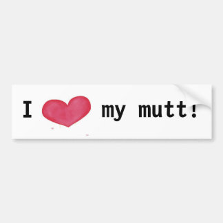 Para Coche Me encanta mi pegatina del parachoques mutt