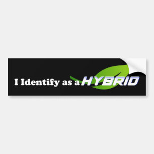 Para Coche Me identifico como HYBRID - Pegatina de parachoque