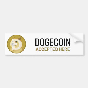 Para Coche Moneda De Doge Aceptada Aquí Decal Pegatina De Ven
