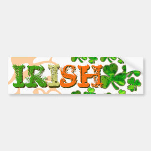 Para Coche Naranja verde Pegatina de paracaídas irlandés blan