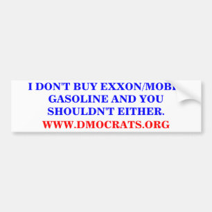 PARA COCHE NO COMPRO A EXXON/MOBIL GASOLINE PEGATINA