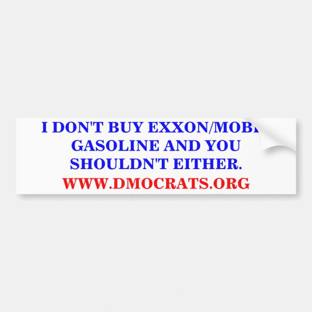 PARA COCHE NO COMPRO A EXXON/MOBIL GASOLINE PEGATINA (Frente)
