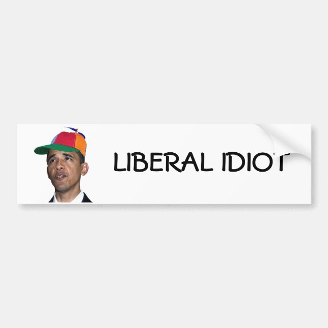Para Coche obama, pegatina LIBERAL del IDIOTA (Frente)