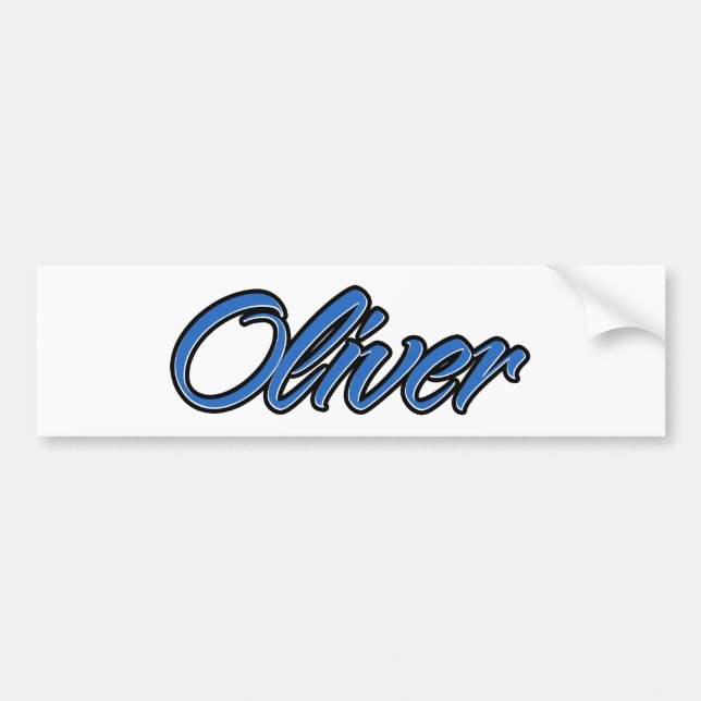 Para Coche Oliver Name blue Aufkleber Pegatina Autoaufkleber (Frente)