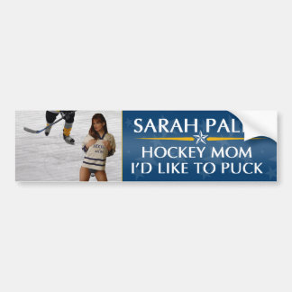 Para Coche Palin - mamá del hockey que quisiera a la pegatina