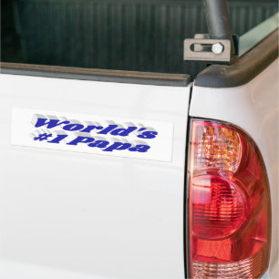 Para Coche Papa con pegatina de parachoques de texto azul