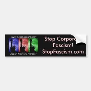 Para Coche ¡Pare el fascismo corporativo! Pegatina de Bumber