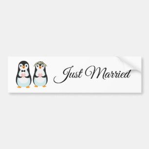 Para Coche Pareja de Pingüino Cuta Se Casó Con Pegatina De Pa