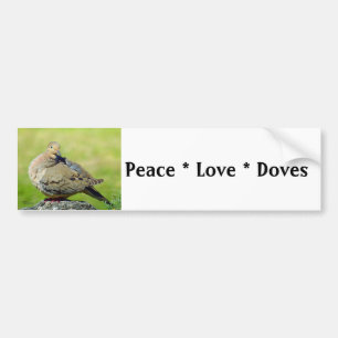 Para Coche Paz Amor palomas Pájaros Pegatina parachoques